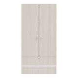 Closet Tripoli Blanco y Niebla 100x200cm con Dos Cajones y con Dos Compartimientos - CLOSETS | Bylmo