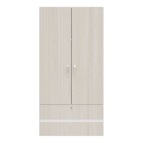 Closet Tripoli Blanco y Niebla 100x200cm con Dos Cajones y con Dos Compartimientos - CLOSETS | Bylmo