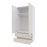 Closet Tripoli Blanco y Niebla 100x200cm con Dos Cajones y con Dos Compartimientos - CLOSETS | Bylmo