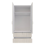 Closet Tripoli Blanco y Niebla 100x200cm con Dos Cajones y con Dos Compartimientos - CLOSETS | Bylmo