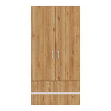 Closet Tripoli Blanco y Duna 100x200cm con Dos Cajones y con Dos Compartimientos - CLOSETS | Bylmo