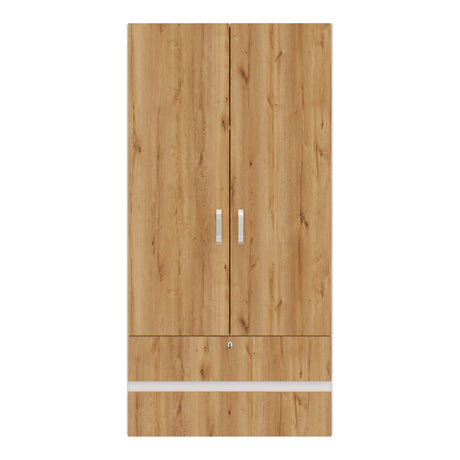 Closet Tripoli Blanco y Duna 100x200cm con Dos Cajones y con Dos Compartimientos - CLOSETS | Bylmo