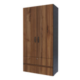 Closet Tripoli Wengue y Duna 100x200cm con Dos Cajones y con Dos Compartimientos - CLOSETS | Bylmo