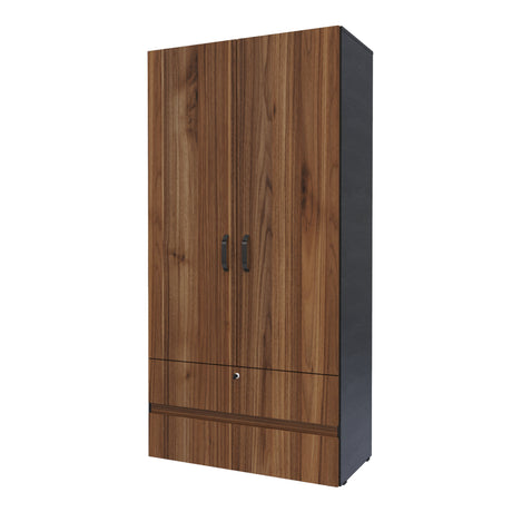 Closet Tripoli Wengue y Duna 100x200cm con Dos Cajones y con Dos Compartimientos - CLOSETS | Bylmo