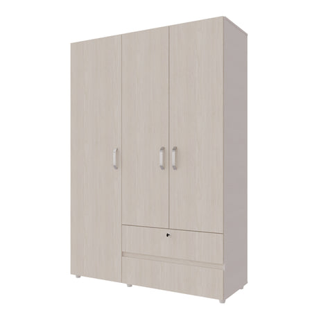 Closet Tripoli Blanco y Niebla 140x200cm con Dos Cajones y con Seis Compartimientos - CLOSETS | Bylmo