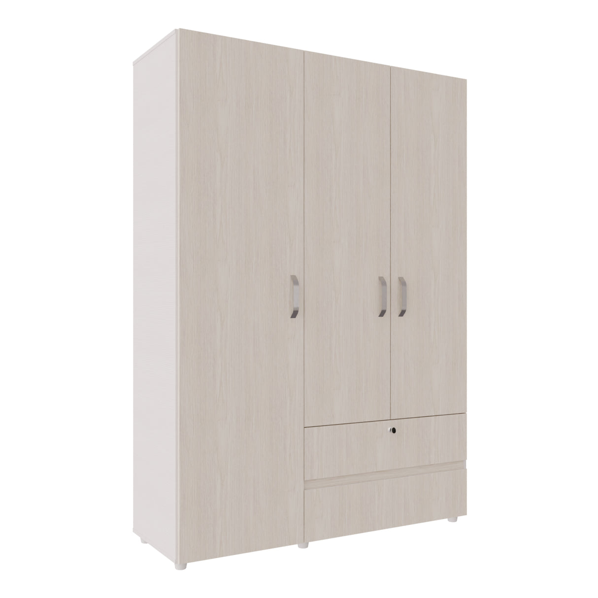 Closet Tripoli Blanco y Niebla 140x200cm con Dos Cajones y con Seis Compartimientos - CLOSETS | Bylmo