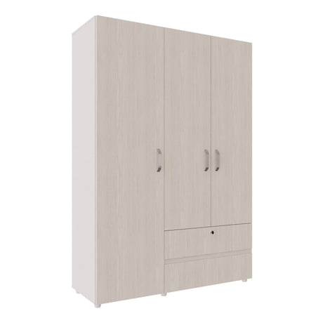 Closet Tripoli Blanco y Niebla 140x200cm con Dos Cajones y con Seis Compartimientos - CLOSETS | Bylmo