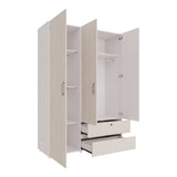 Closet Tripoli Blanco y Niebla 140x200cm con Dos Cajones y con Seis Compartimientos - CLOSETS | Bylmo