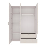 Closet Tripoli Blanco y Niebla 140x200cm con Dos Cajones y con Seis Compartimientos - CLOSETS | Bylmo