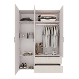 Closet Tripoli Blanco y Niebla 140x200cm con Dos Cajones y con Seis Compartimientos - CLOSETS | Bylmo
