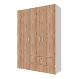 Closet Tripoli Blanco y Duna 140x200cm con Dos Cajones y con Seis Compartimientos - CLOSETS | Bylmo