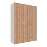 Closet Tripoli Blanco y Duna 140x200cm con Dos Cajones y con Seis Compartimientos - CLOSETS | Bylmo