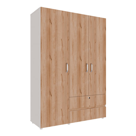 Closet Tripoli Blanco y Duna 140x200cm con Dos Cajones y con Seis Compartimientos - CLOSETS | Bylmo