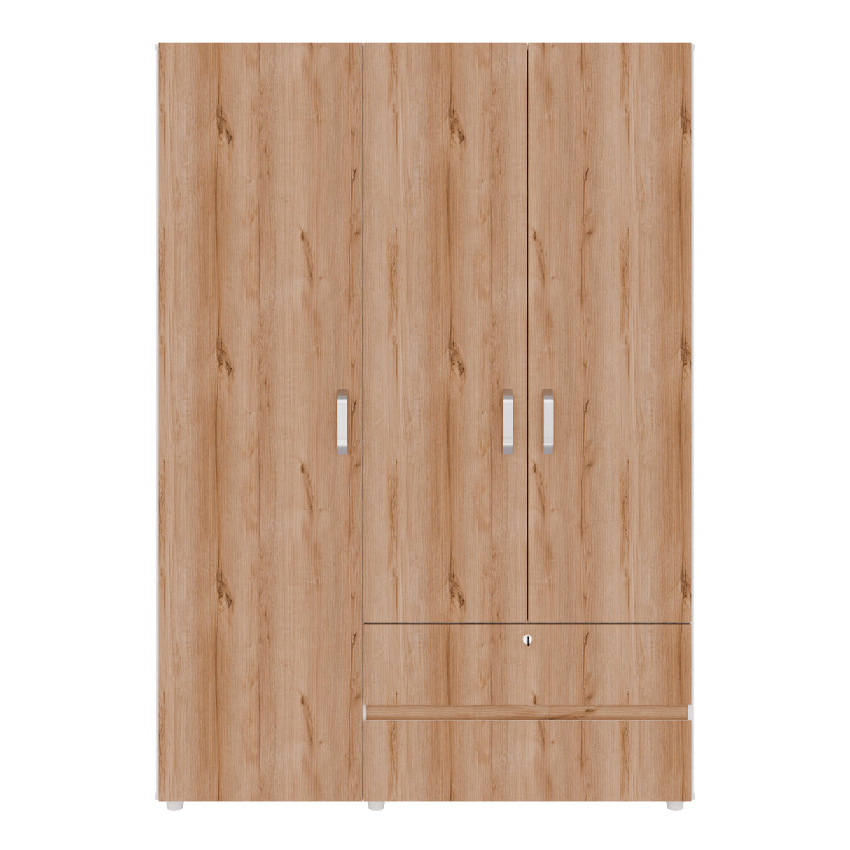 Closet Tripoli Blanco y Duna 140x200cm con Dos Cajones y con Seis Compartimientos - CLOSETS | Bylmo