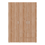 Closet Tripoli Blanco y Duna 140x200cm con Dos Cajones y con Seis Compartimientos - CLOSETS | Bylmo