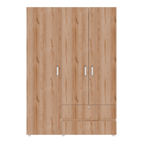 Closet Tripoli Blanco y Duna 140x200cm con Dos Cajones y con Seis Compartimientos - CLOSETS | Bylmo