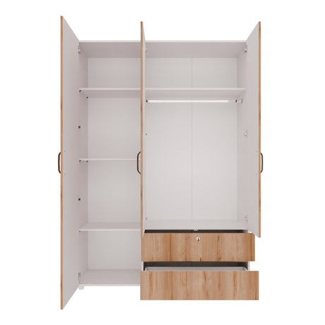Closet Tripoli Blanco y Duna 140x200cm con Dos Cajones y con Seis Compartimientos - CLOSETS | Bylmo