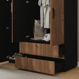 Closet Tripoli Wengue y Gales 140x200cm con Dos Cajones y con Seis Compartimientos - CLOSETS | Bylmo