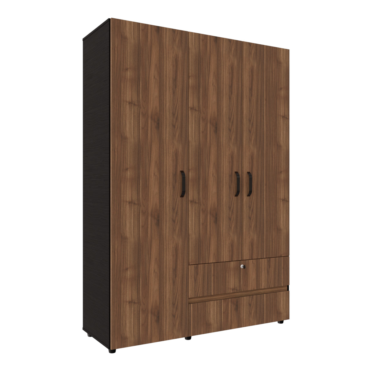 Closet Tripoli Wengue y Gales 140x200cm con Dos Cajones y con Seis Compartimientos - CLOSETS | Bylmo