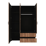 Closet Tripoli Wengue y Gales 140x200cm con Dos Cajones y con Seis Compartimientos - CLOSETS | Bylmo