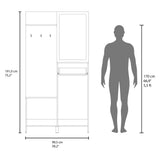 Recibidor Parker Fresno Europeo 99.5x191cm con Un Cajón y con Cinco Compartimientos - BIFES Y ARRIMOS | Bylmo