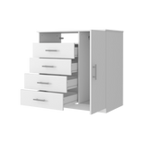 Cómoda Peru Blanco 91x89.2cm de Cinco Hileras con Cuatro Cajones y con Espacio para TV - CAJONERAS Y COMODAS | Bylmo
