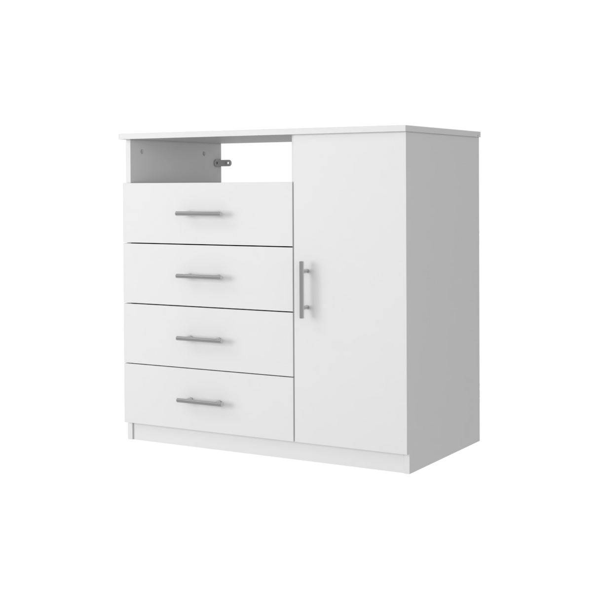 Cómoda Peru Blanco 91x89.2cm de Cinco Hileras con Cuatro Cajones y con Espacio para TV - CAJONERAS Y COMODAS | Bylmo