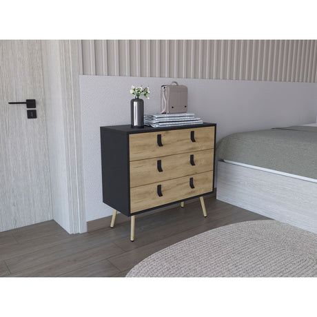 Cajonera Huna Wengue 80.2x75.2cm de Tres Hileras con Tres Cajones - CAJONERAS Y COMODAS | Bylmo