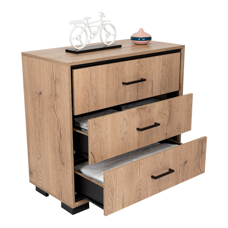 Cajonera Terra Macadamia 79.1x77cm de Tres Hileras con Tres Cajones - CAJONERAS Y COMODAS | Bylmo