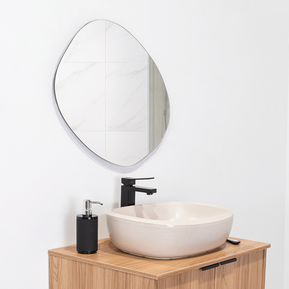 Espejo de Baño Saona Gris 64x50cm Asimetrico sin Marco - ESPEJOS DE BANHO | Bylmo