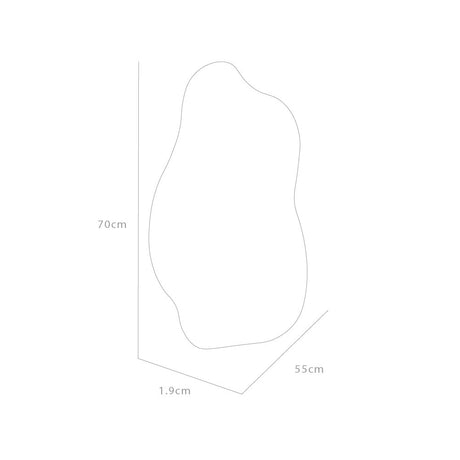 Espejo de Baño London Gris 55x70cm Asimetrico sin Marco - ESPEJOS DE BANHO | Bylmo