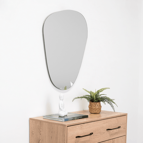 Espejo de Baño Baikal Gris 60x80cm Asimetrico sin Marco - ESPEJOS DE BANHO | Bylmo