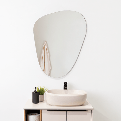 Espejo de Baño Baikal Gris 60x80cm Asimetrico sin Marco - ESPEJOS DE BANHO | Bylmo