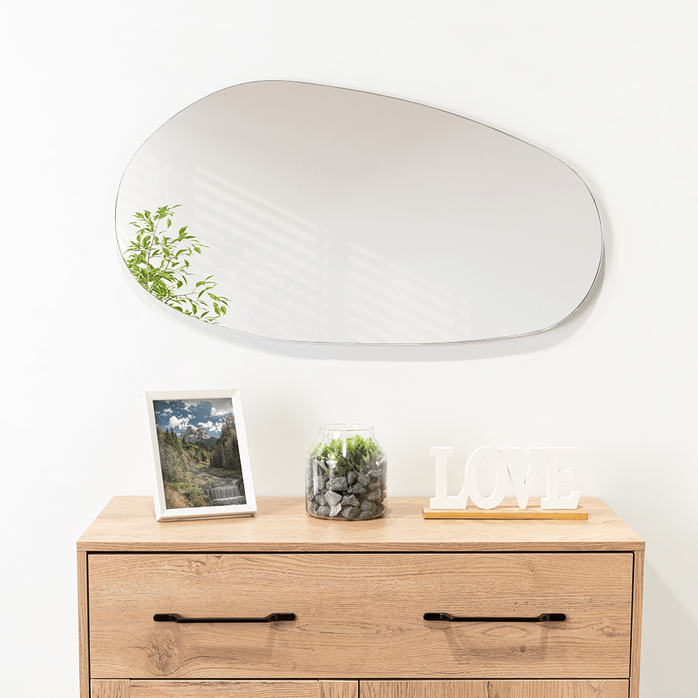 Espejo de Baño Tribeca Gris 88x46cm Asimetrico sin Marco - ESPEJOS DE BANHO | Bylmo