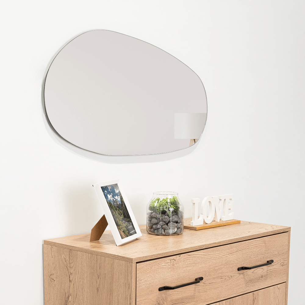 Espejo de Baño Tribeca Gris 88x46cm Asimetrico sin Marco - ESPEJOS DE BANHO | Bylmo