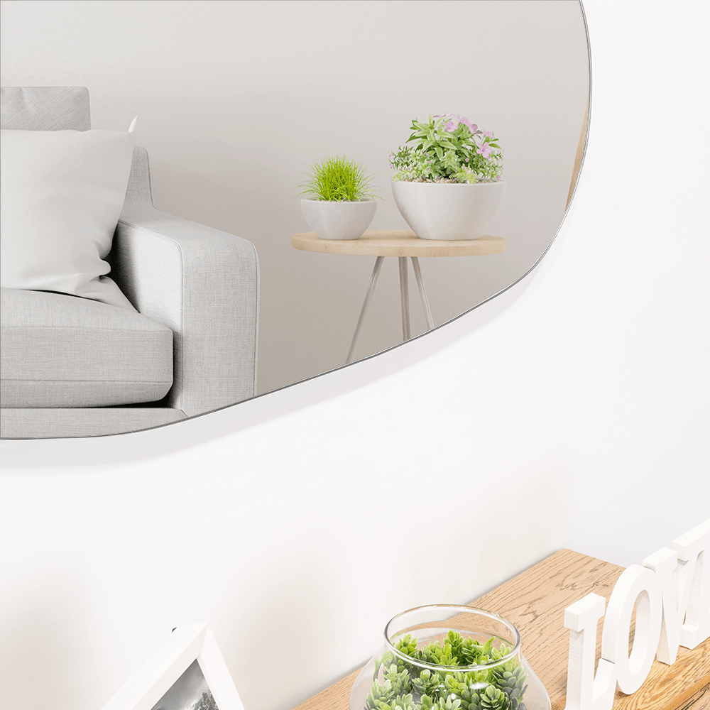 Espejo de Baño Tribeca Gris 88x46cm Asimetrico sin Marco - ESPEJOS DE BANHO | Bylmo