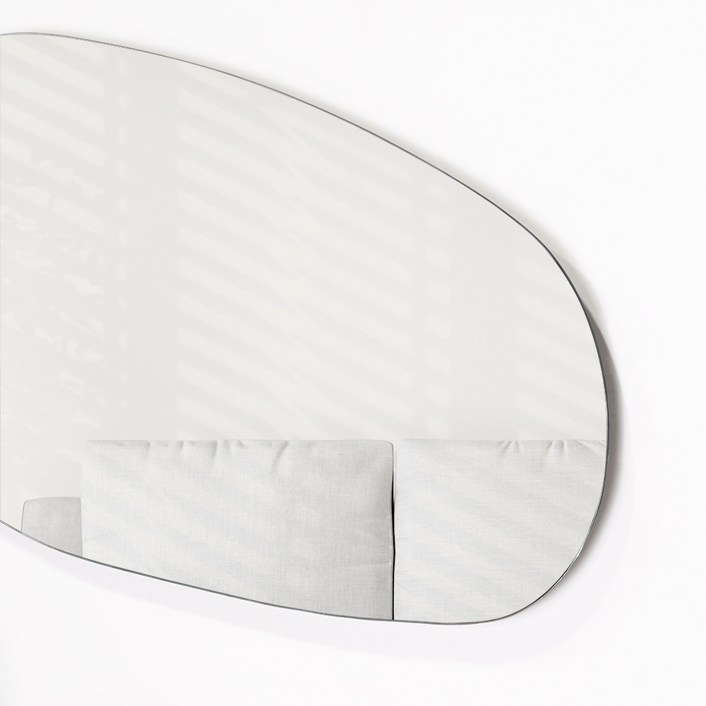 Espejo de Baño Tribeca Gris 88x46cm Asimetrico sin Marco - ESPEJOS DE BANHO | Bylmo