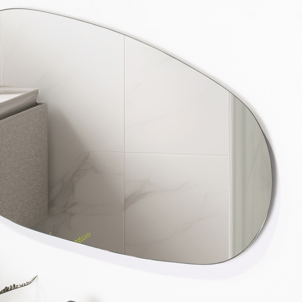 Espejo de Baño Tribeca Gris 88x46cm Asimetrico sin Marco - ESPEJOS DE BANHO | Bylmo