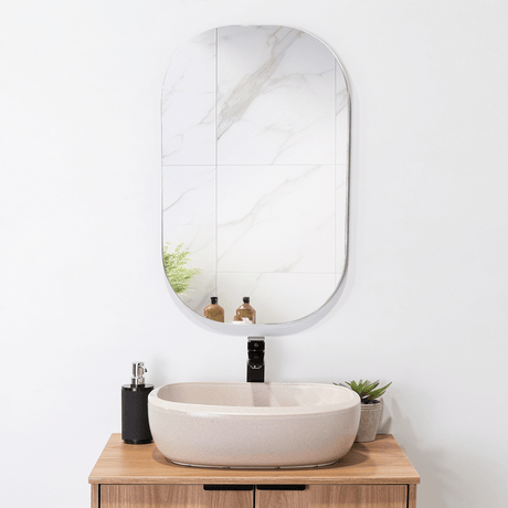 Espejo de Baño Nany Gris 43x68cm Rectangular sin Marco - ESPEJOS DE BANHO | Bylmo