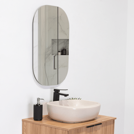 Espejo de Baño Nany Gris 43x68cm Rectangular sin Marco - ESPEJOS DE BANHO | Bylmo