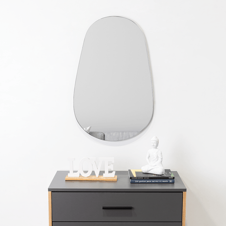 Espejo de Baño Luty Gris 45x70cm Asimetrico sin Marco - ESPEJOS DE BANHO | Bylmo