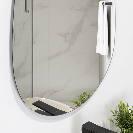 Espejo de Baño Luty Gris 45x70cm Asimetrico sin Marco - ESPEJOS DE BANHO | Bylmo