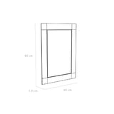 Espejo de Baño Yorlin Gris 60x80cm Rectangular sin Marco y con Sandblasting - ESPEJOS DE BANHO | Bylmo