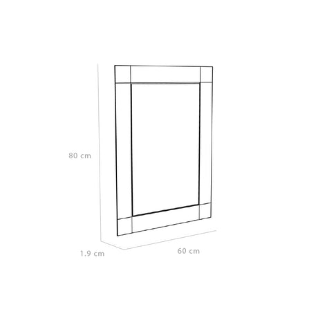 Espejo de Baño Yorlin Gris 60x80cm Rectangular sin Marco y con Sandblasting - ESPEJOS DE BANHO | Bylmo