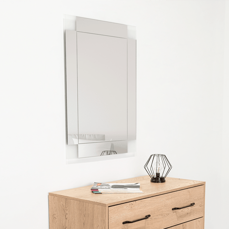 Espejo de Baño Yorlin Gris 60x80cm Rectangular sin Marco y con Sandblasting - ESPEJOS DE BANHO | Bylmo