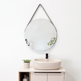 Espejo de Baño Persa 56 Negro y Gris 56x56cm Redondo con Marco En Madera - ESPEJOS DE BANHO | Bylmo