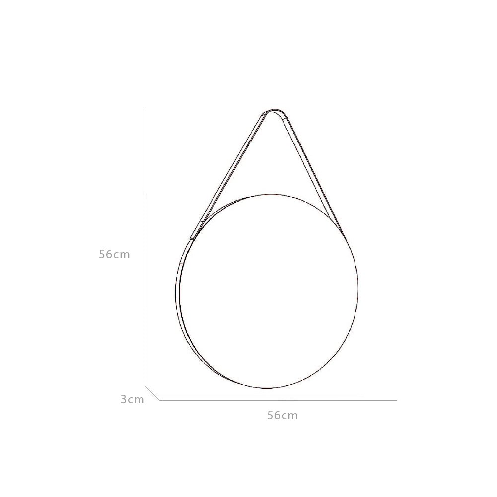 Espejo de Baño Persa 56 Negro y Gris 56x56cm Redondo con Marco En Madera - ESPEJOS DE BANHO | Bylmo