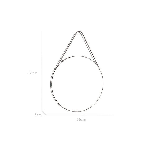 Espejo de Baño Persa 56 Negro y Gris 56x56cm Redondo con Marco En Madera - ESPEJOS DE BANHO | Bylmo