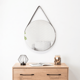 Espejo de Baño Persa 56 Negro y Gris 56x56cm Redondo con Marco En Madera - ESPEJOS DE BANHO | Bylmo