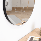 Espejo de Baño Persa 56 Negro y Gris 56x56cm Redondo con Marco En Madera - ESPEJOS DE BANHO | Bylmo